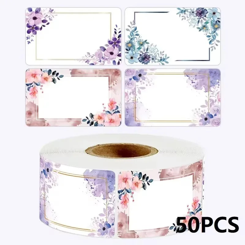 Sunflower Sticker Roll Pack | 50-250 Custom Name Labels for Home Organizing alternate view