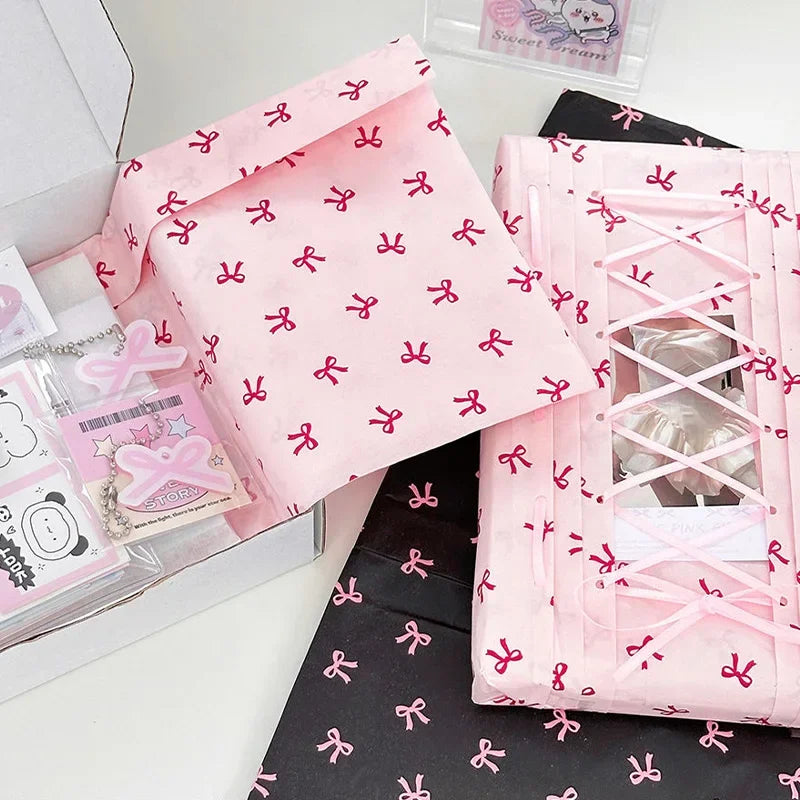 10Pcs Pink Bowknot Sydney Paper | Hand-Kneaded Paper Cotton Paper Bouquet Flower Wrap lifestyle view