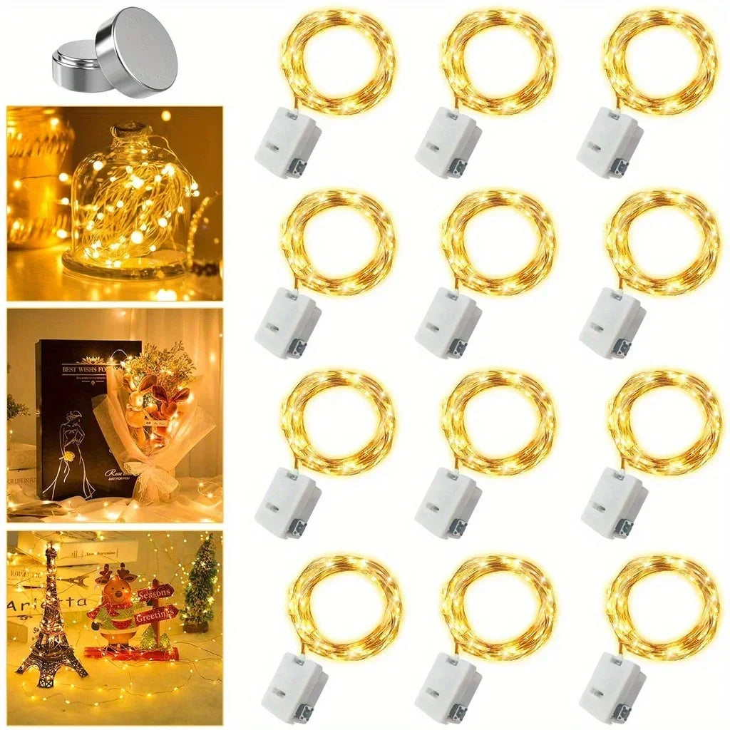 Outside 10 Pack Waterproof Mini Fairy Lights Copper for Christmas Decorations