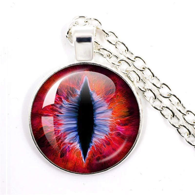 Fashion Evil Eye Pendant Necklace | Trendy Glass Cabochon Jewelry Gift detail view