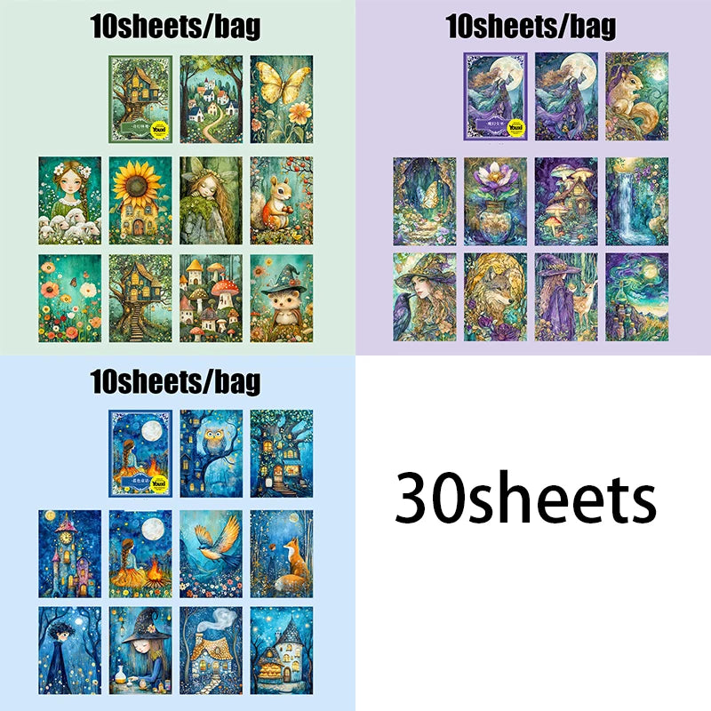 Mr Paper 30pcs Fairytale Secret Series Vintage Material Stickers Handbook Material Co alternate view