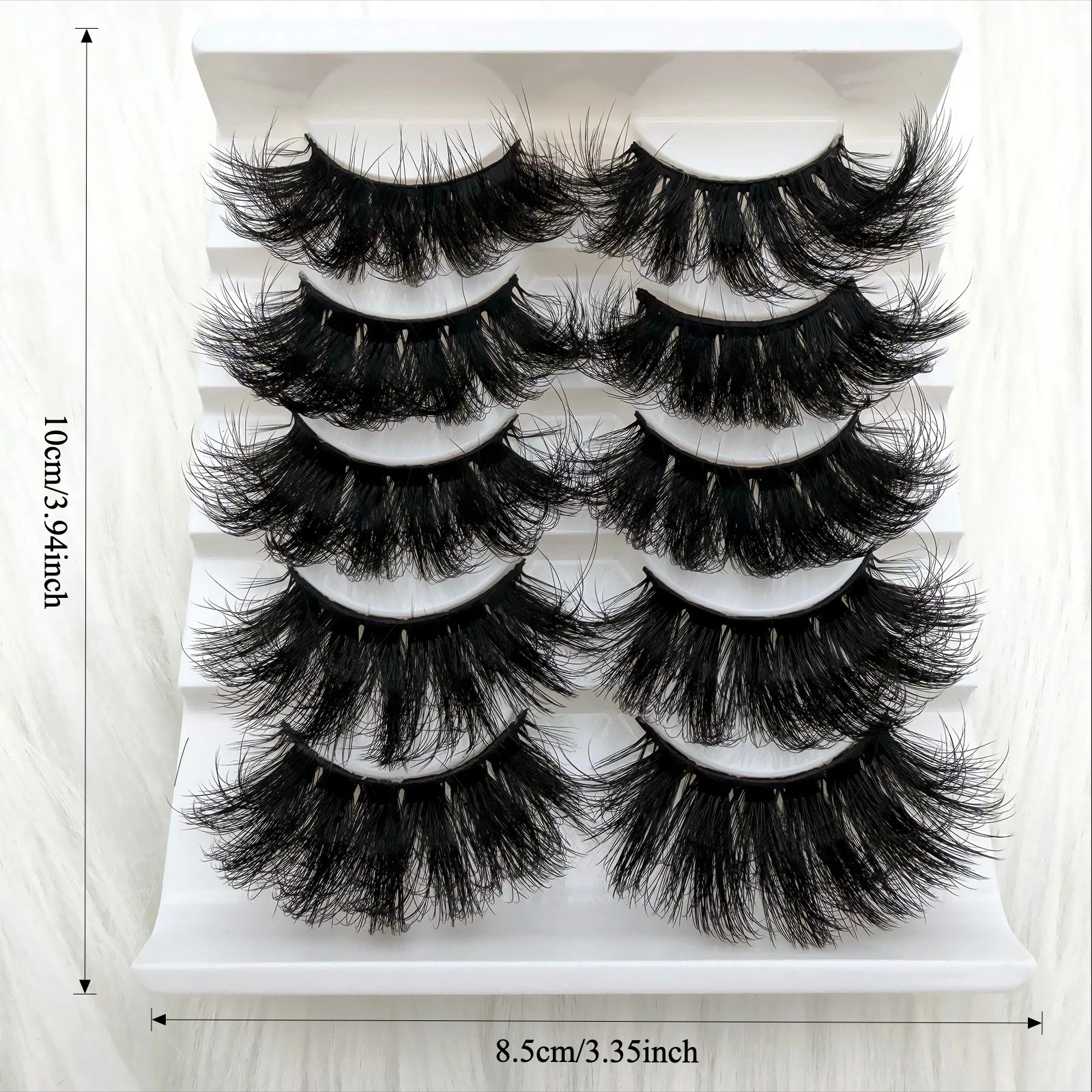 5 Pairs 3D Faux Mink Lashes Dramatic Volume Thick Lashes Fluffy Natural False Eyelashe close-up view