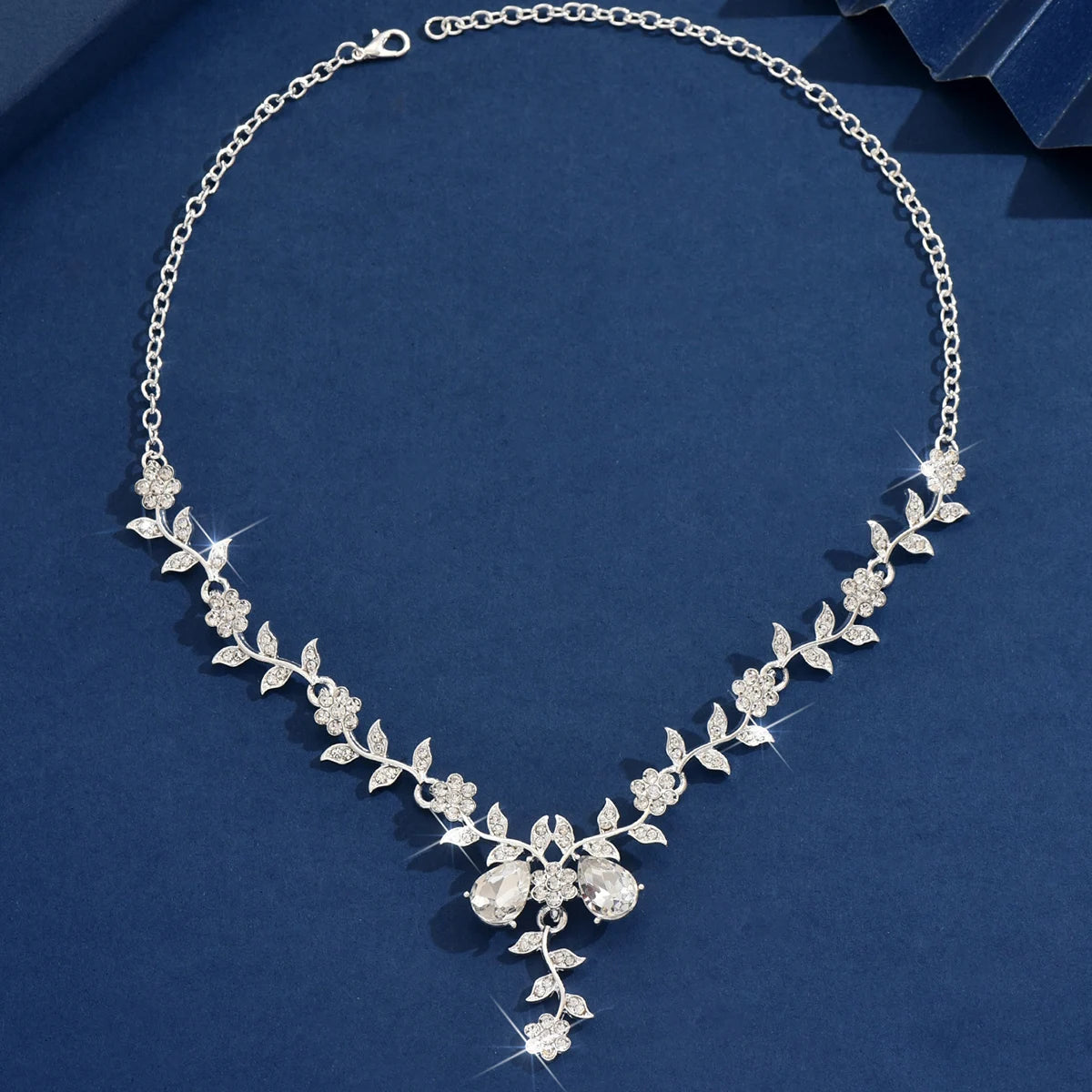 Water Drop Leaf Design Necklace | Light Luxury Fashion Jewelry for Women lifestyle view