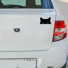 Vinyl Car Sticker Accessory - Waterproof Styling Cover for Car Decoration - Adorable Poor Cat Design with Big Eyes for Car