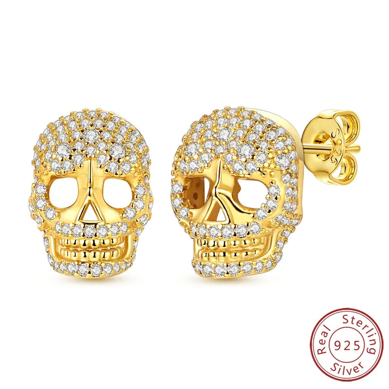 925 Stainless Steel Stud Earrings For Women Girls Simple Flower Bow Star Moon Zircon Pie detail view