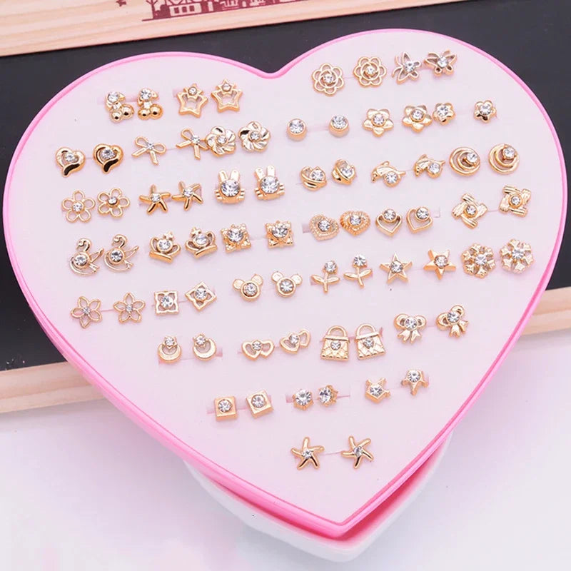 Earrings 36 Pairs Earrings Studs Jewelry Set Resin +plastic Flower Stud All Reason Morde detail view