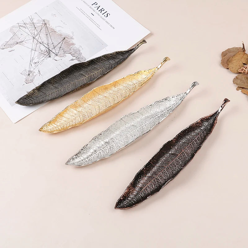 Metal Bodhi Leaf Incense Tray | Zen Incense Burner and Ash Catcher alternate view