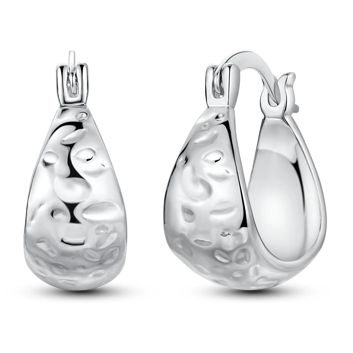 Original 925 Sterling Silver Women Hoop Earrings High Quality Shine Zircon U Shaped C alternate view