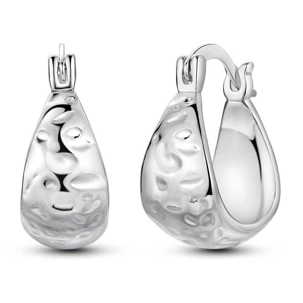 Original 925 Sterling Silver Women Hoop Earrings High Quality Shine Zircon U Shaped C alternate view