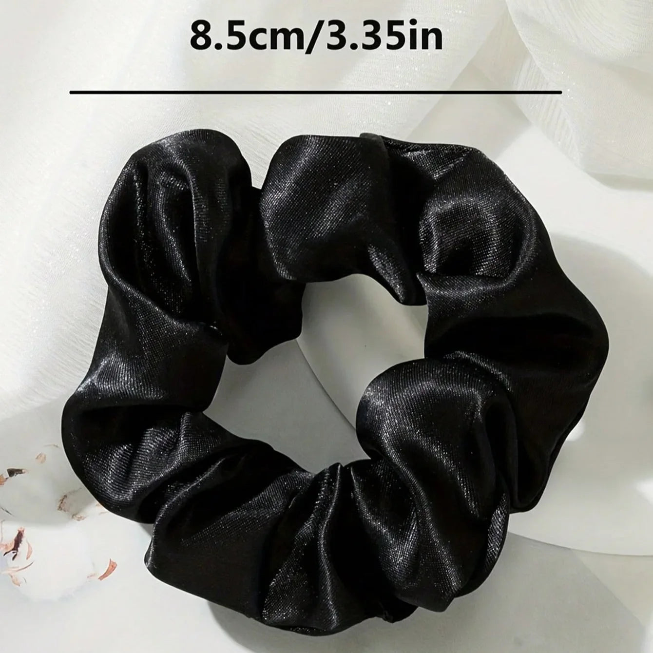 5pcs Retro Real Silk Large Scrunchies - Premium Hair Bands for Women, Suitable for To alternate view