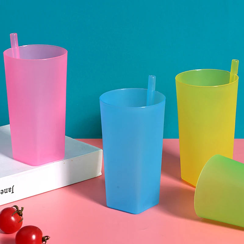 Children Infant Baby Sip Cup With Built In Straw Mug Drink Plastic Integrated Straw C lifestyle view