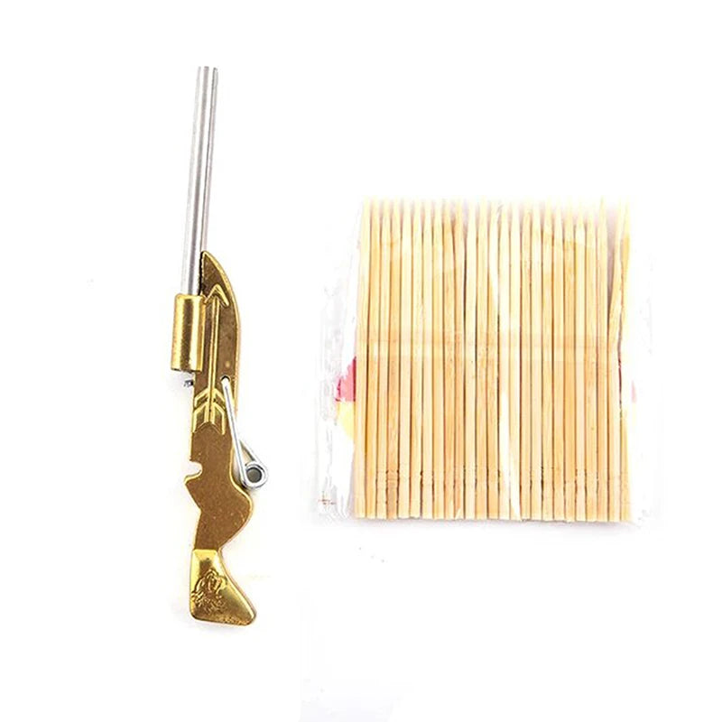 Mini Toothpick Gun | Metal Toy Shooting Game for Stress Relief detail view