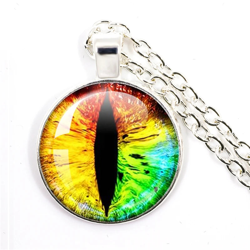 Fashion Evil Eye Pendant Necklace | Trendy Glass Cabochon Jewelry Gift alternate view