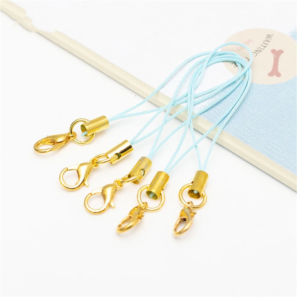 50pcs Cell Phone Lanyard Strap String Mobile Hook With Lobster Clasp Ring Keychain For close-up view