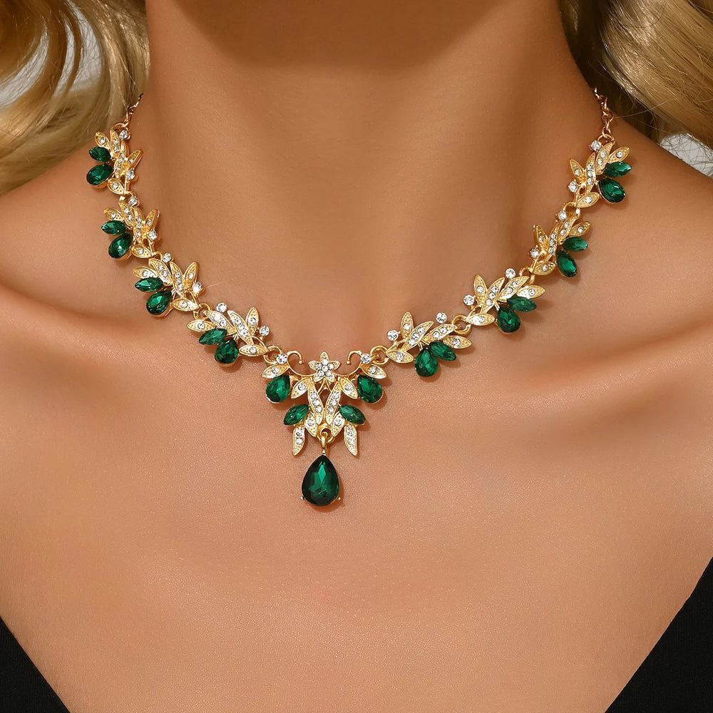 High end, stylish flower design necklace and jewelry suitable for dates, parties, and alternate view