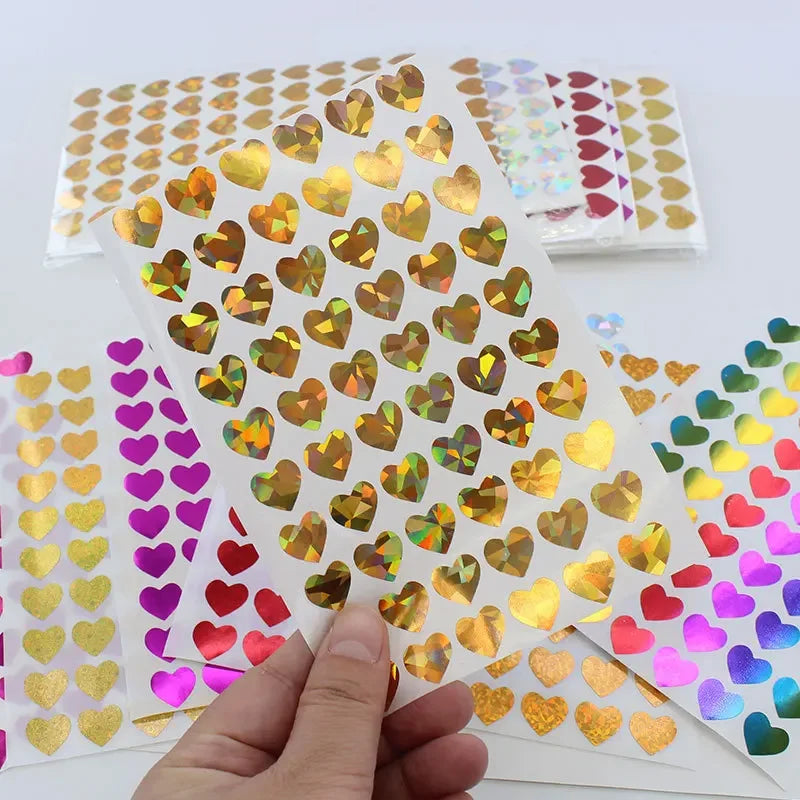 10sheet Glitter Heart Style Sticker for DIY Decor Scrapbook Journal 3MM Mini Heart St lifestyle view