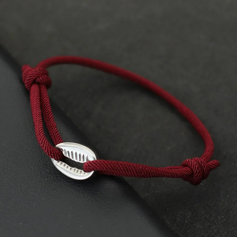 Handwoven Rope Macrame Bracelet for Men | Adjustable Shell Beach Surfer Bracelet additional angle