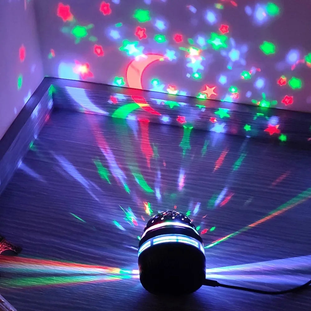 Starry Sky Projector Night Light | USB LED Moon and Stars Room Lamp detail view