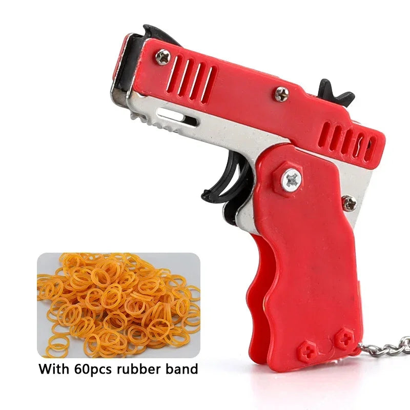Keychain Gun 60 Pieces Rubber Band Shooter Children's Holiday Gift Outdoor Party Gi additional angle
