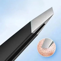 Stainless Steel Black Eyebrow Tweezer with Slant and Flat Point Beauty Tools for Eyelash Tweezer & I