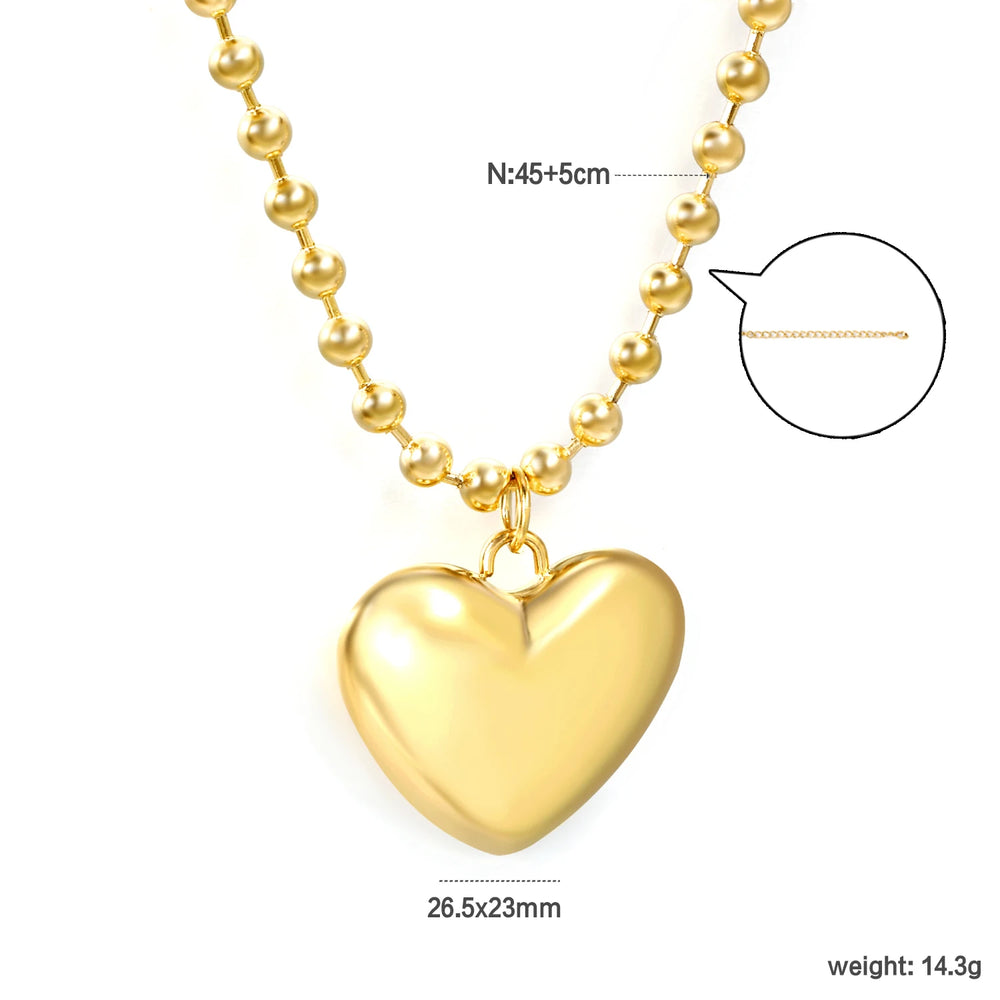 ASONSTEEL Heart Pendant Necklace | Romantic Gold Stainless Steel Choker for Women lifestyle view