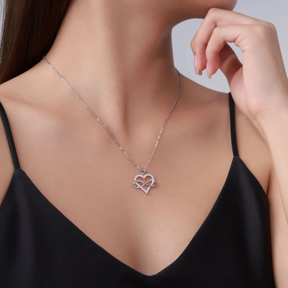 925 Sterling Silver Zircon Fashion Korean Women Elegant Round Pendant Necklace Birthda close-up view