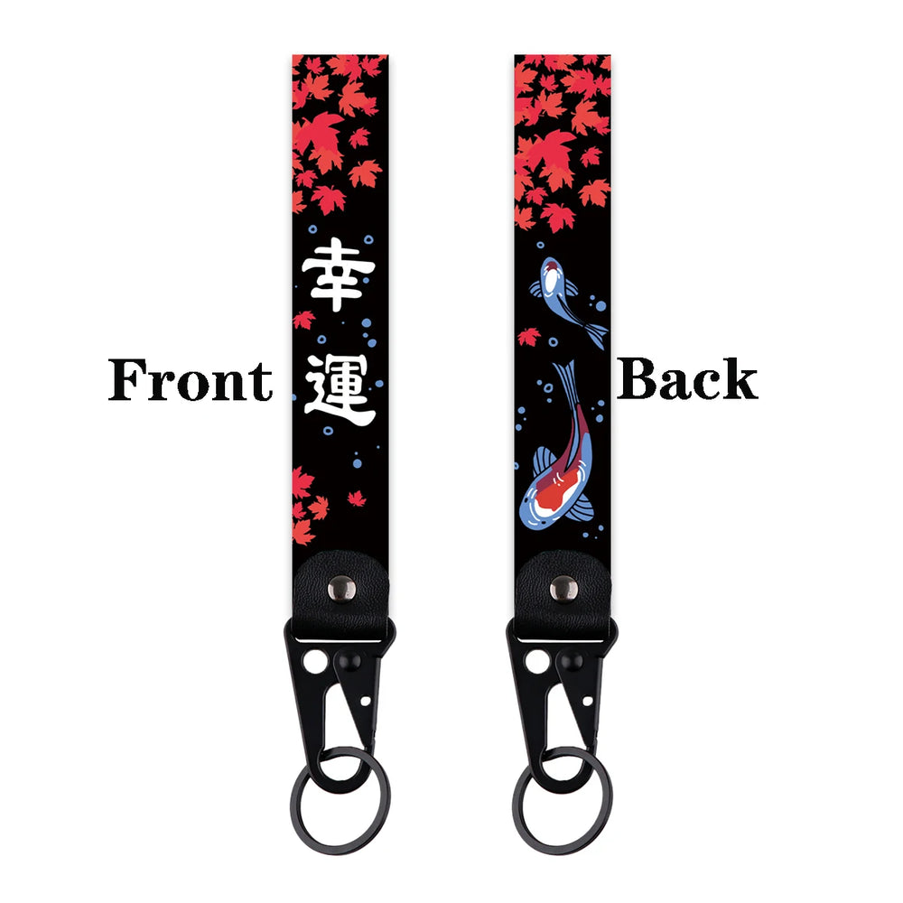 Artistic Keychain Set | Crane Car Koi Fish Dragon Jewelry Key Rings alternate view
