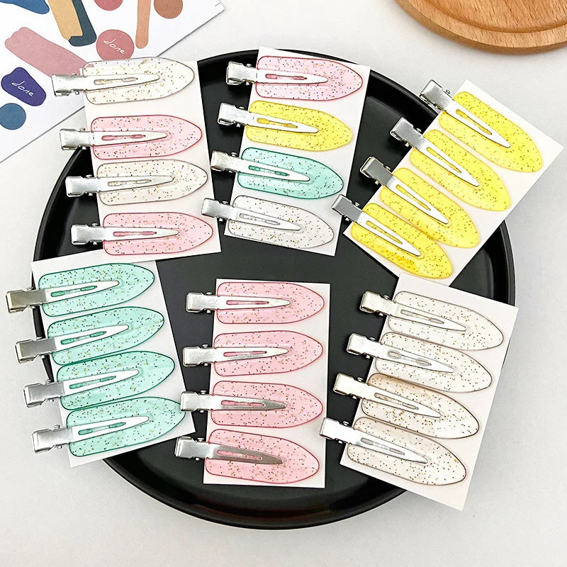 4pcs/lot No Bend Fix Fringe Barrette Seamless Hair Clips Side Bangs Makeup Washing Face Accessories Women Girls Headwear 2025New