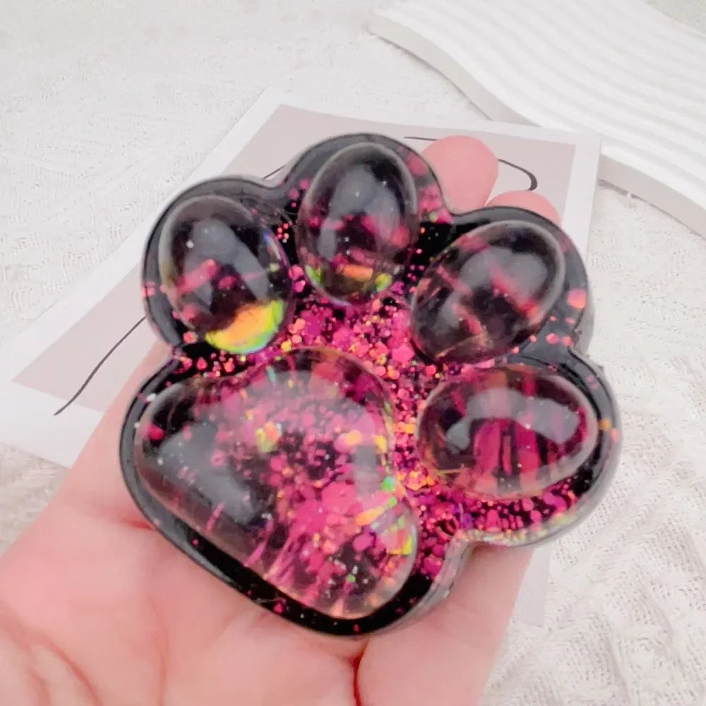 Mini Cat Paw Squeeze Toy Silicone Pinch Decompression Toy Plush TPR Fidget Sensory Toys detail view