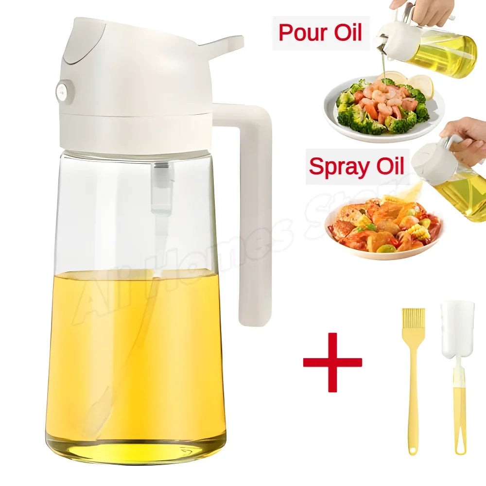 2 in 1 Oil Sprayer and Dispenser Bottle | Cooking Oil Spray Bottle for BBQ, Air Fryer alternate view
