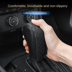 Universal PU Leather Car Shift Handle Cover, Non-slip Wear Resistant Auto Gear Knob Sl close-up view