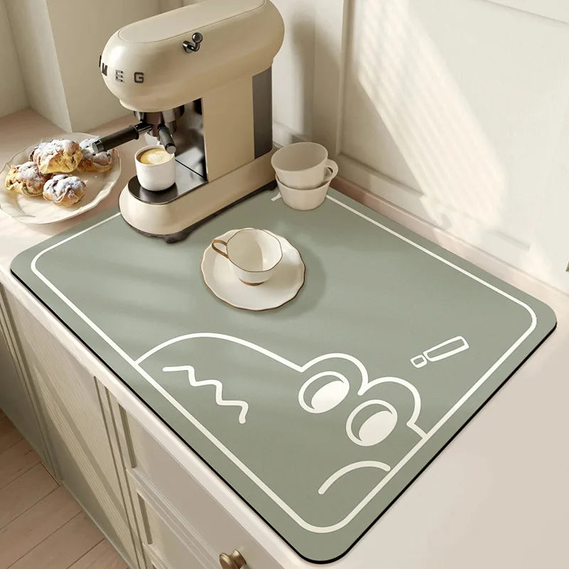 Mat Antiskid Draining Coffee Dish Drying Mat Quick Dry Bathroom Drain Pad Tableware M alternate view