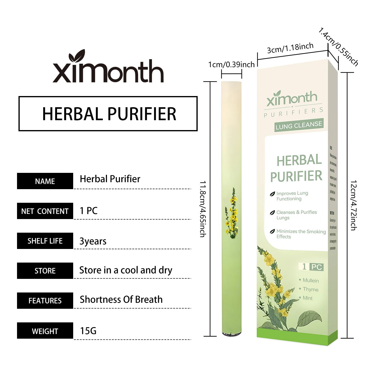 Herbal Blend Diffuser | Aromatherapy Inhaler for Focus and Relaxation additional angle