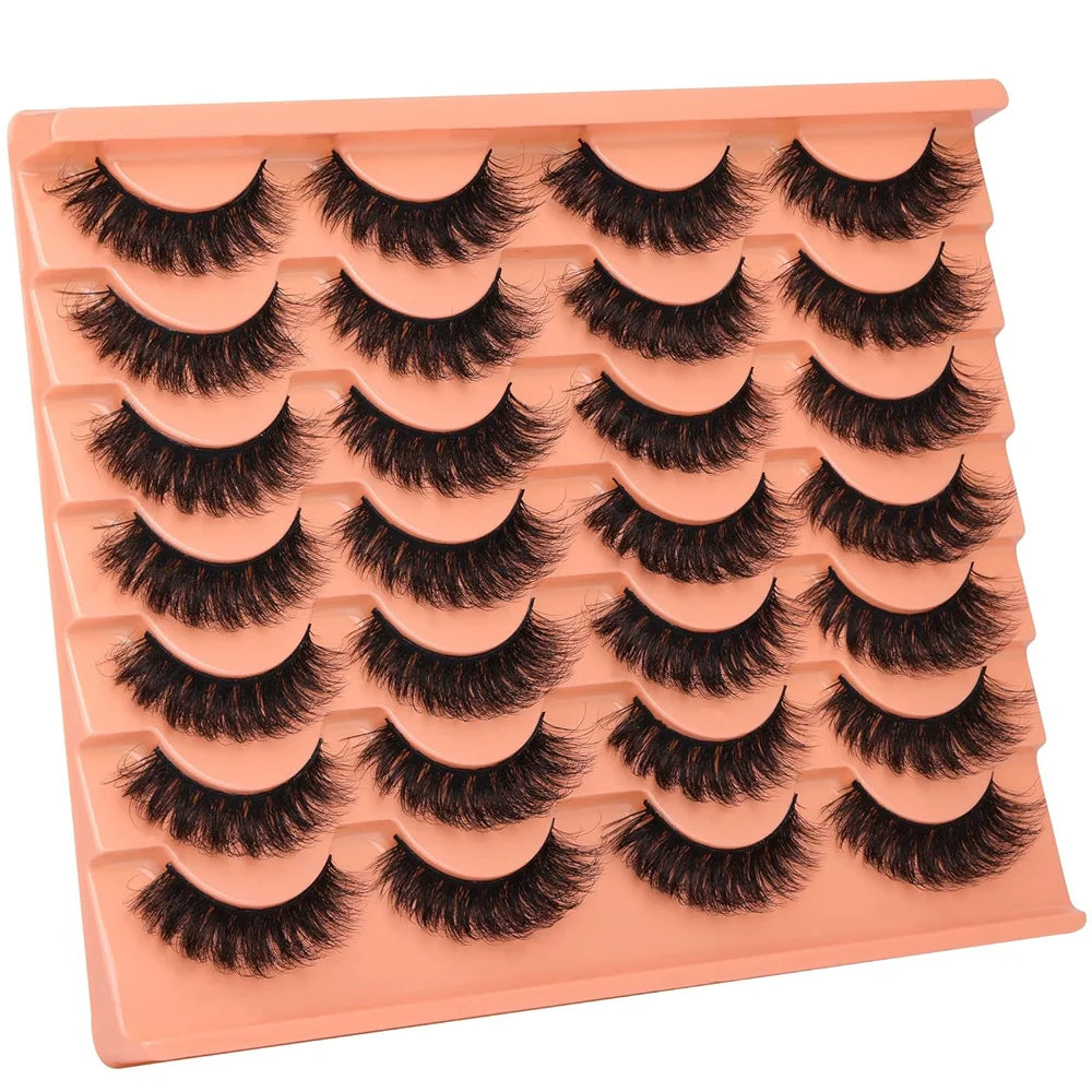 14 Pairs Russian Strip Lashes | DIY Fluffy Faux Mink Eyelash Set additional angle