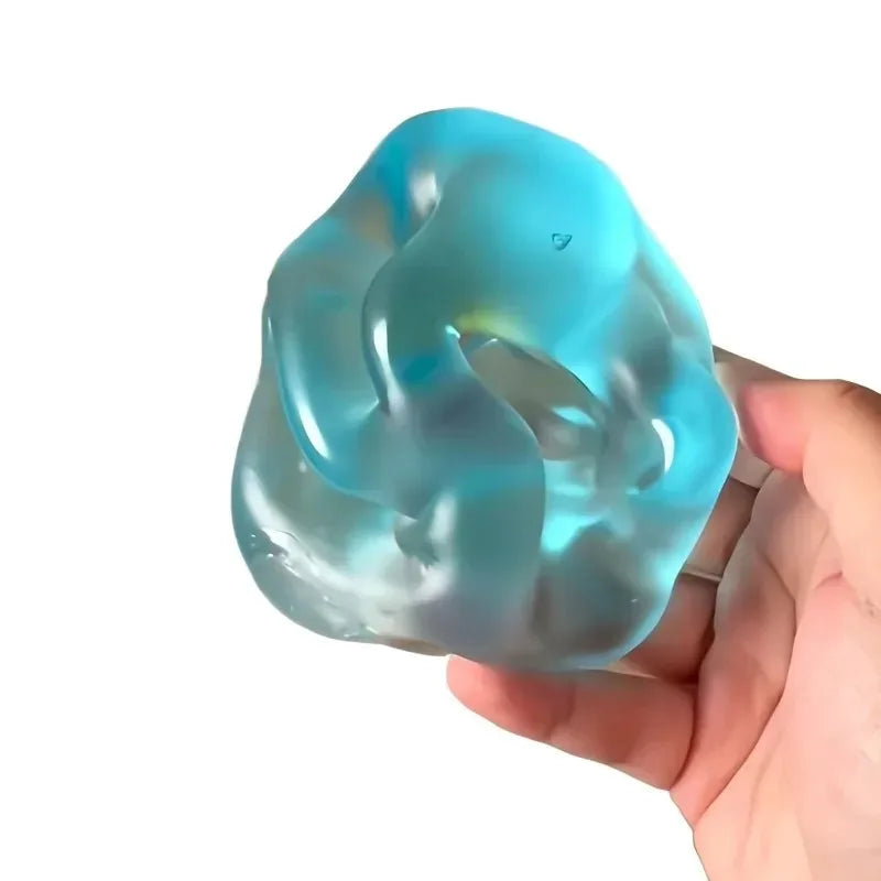 Blue Maltose Squishy Toy | Slow Rebound Sensory Fidget for Stress Relief close-up view
