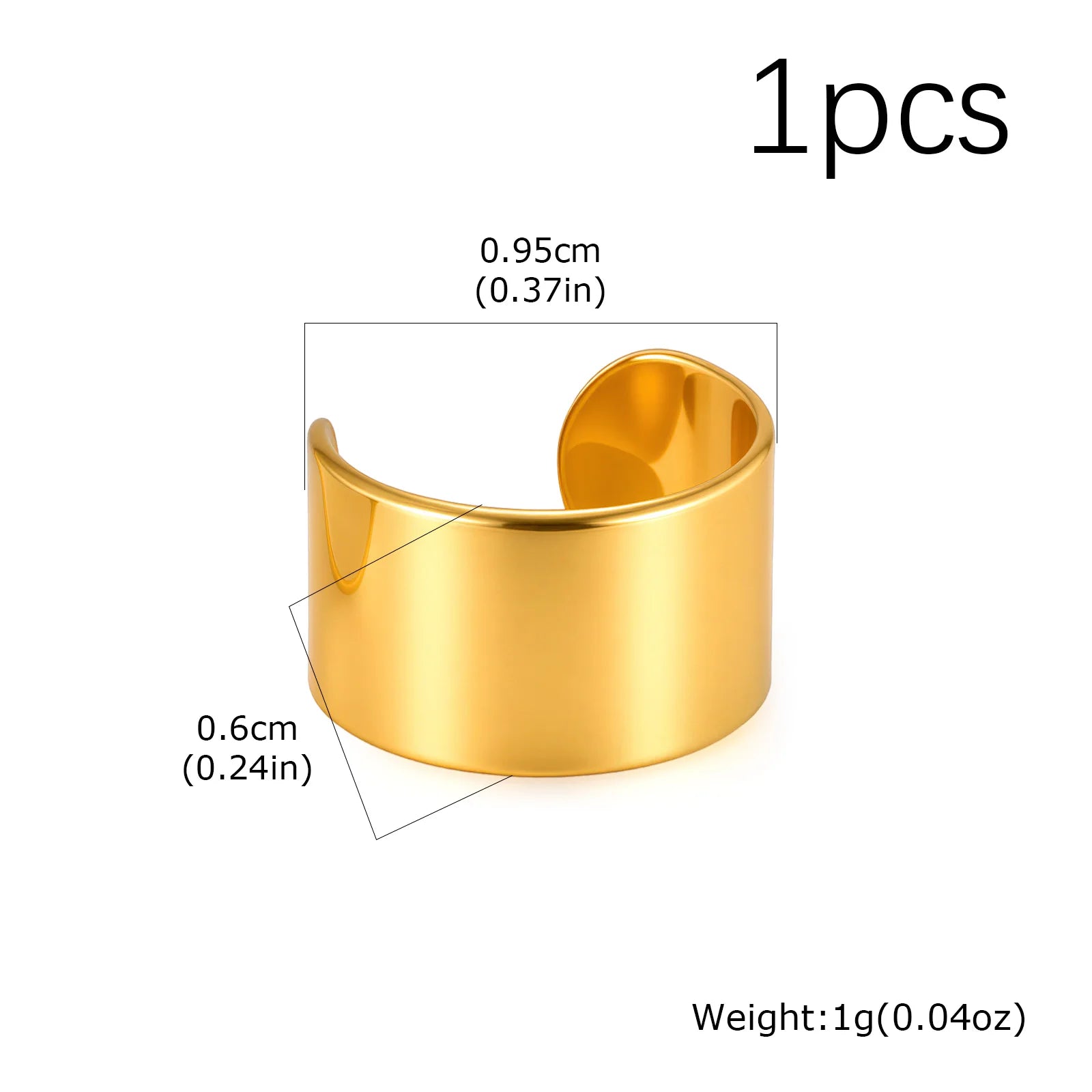 Trendy Simple Long Tube U-shaped Stainless Steel Ear Bone Clip For Men, Geometric Non close-up view