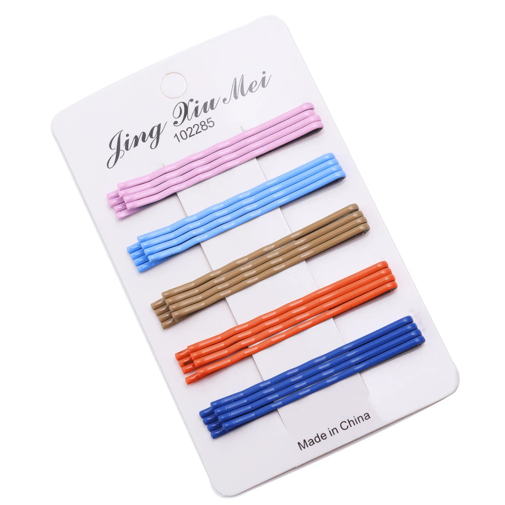 20pcs/lot Colorful Hairpins Metal U-Shaped Hair Clips 6cm Wave Bobby Pins Hairgrip For D detail view
