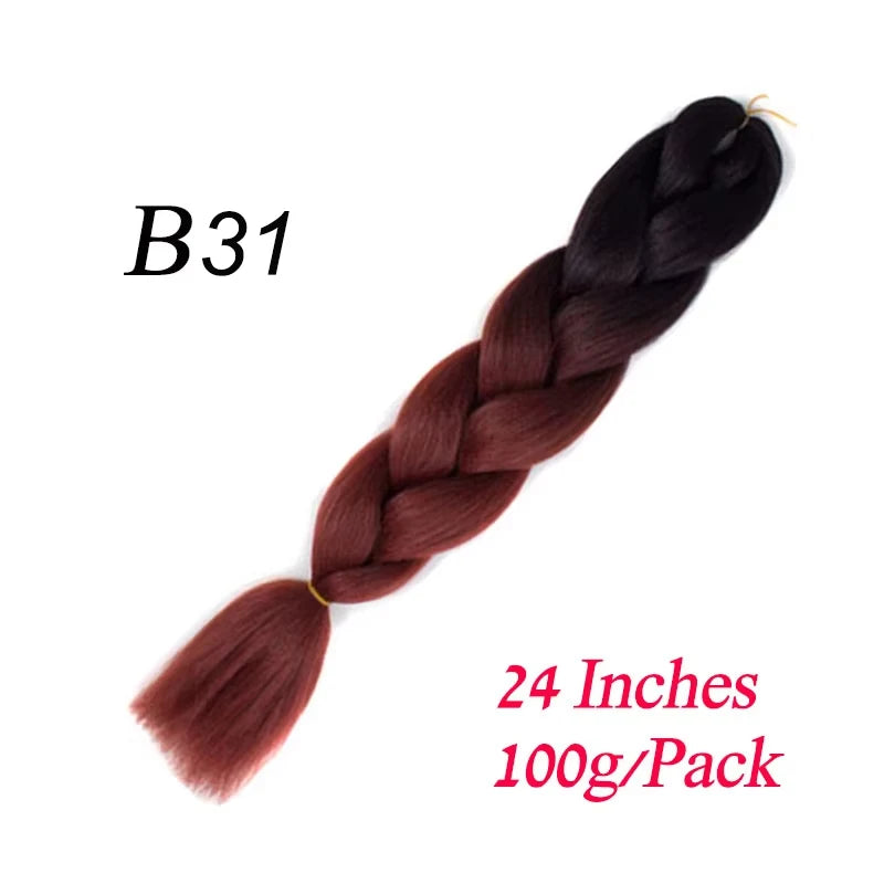 Lihui Pre Stretched Jumbo Braid Hair Extensions 24 inch | Kanekalon Synthetic Hair for African Braids