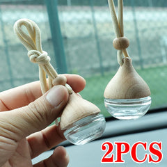 Round Car Perfume Bottle Ornament Aromatherapy Essential Oil Bottle Hanging Auto Air Freshener Car D