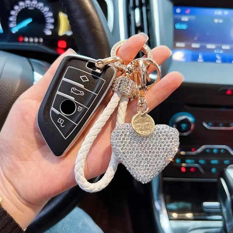 Leather Love Key Chain | Heart-Shaped Car Bag Pendant alternate view