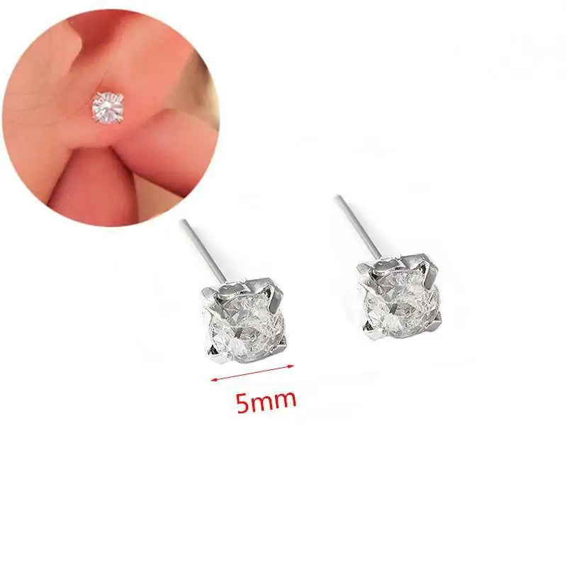 Korean Fashion Seven Star Zircon Earrings | Luxury Crystal Stars Stud Earrings additional angle