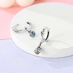 Silver Wine Cup Butterfly Women Earrings Brilliant Wedding Engagement Star Earrings J alternate view