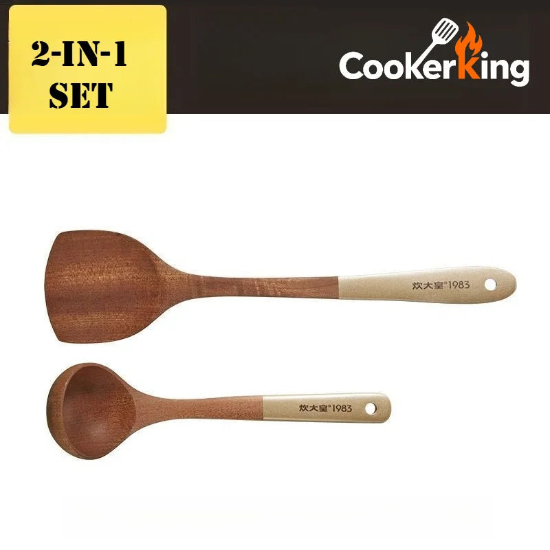 4 in 1 Cooking Tool Set | Ebony Wood Spatula and Spoon Set for Kitchen detail view