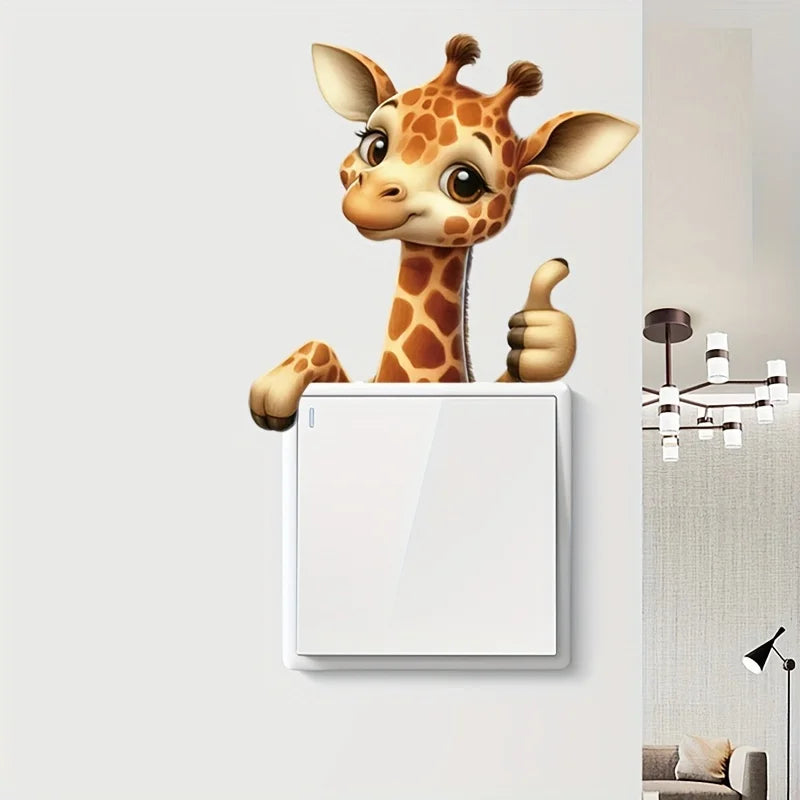 Cute Little Fox Switch Sticker | Home Decor Wall Decal for Bedroom Living Room Bath additional angle