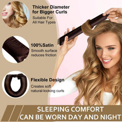 Satin Heatless Curling Rod Headband Set | No Heat Hair Curlers for Overnight Lazy Cur alternate view