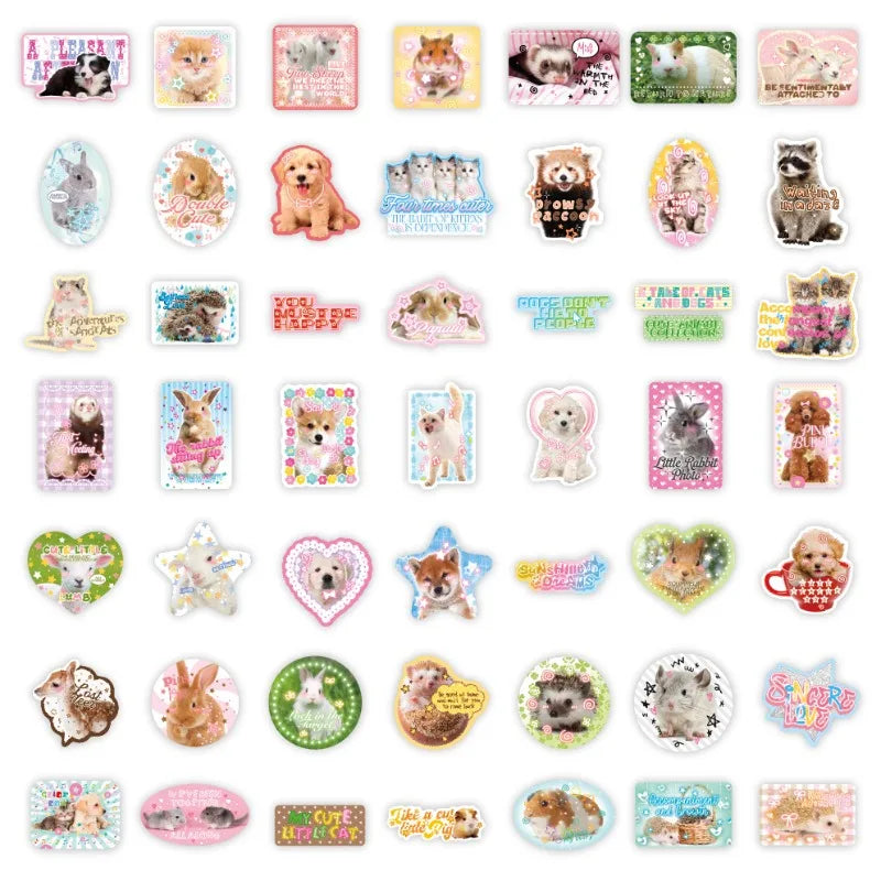 50pcs Cute Real Animal Sticker Set | Kawaii Scrapbook Decals for DIY Decor additional angle