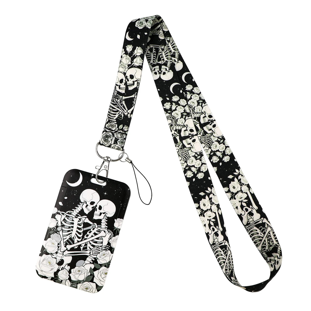 Human Skeleton Lanyard Card Holder Neck Strap for key ID Card Phone Straps Badge Ho additional angle