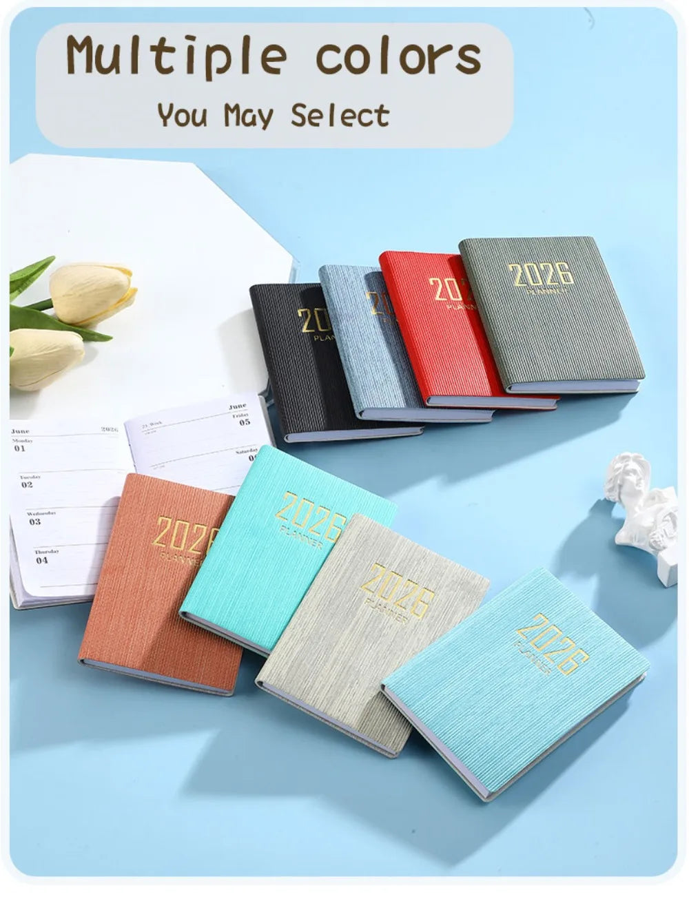 Portable A7 2026 Agenda Book – Pocket Weekly Planner with Calendar