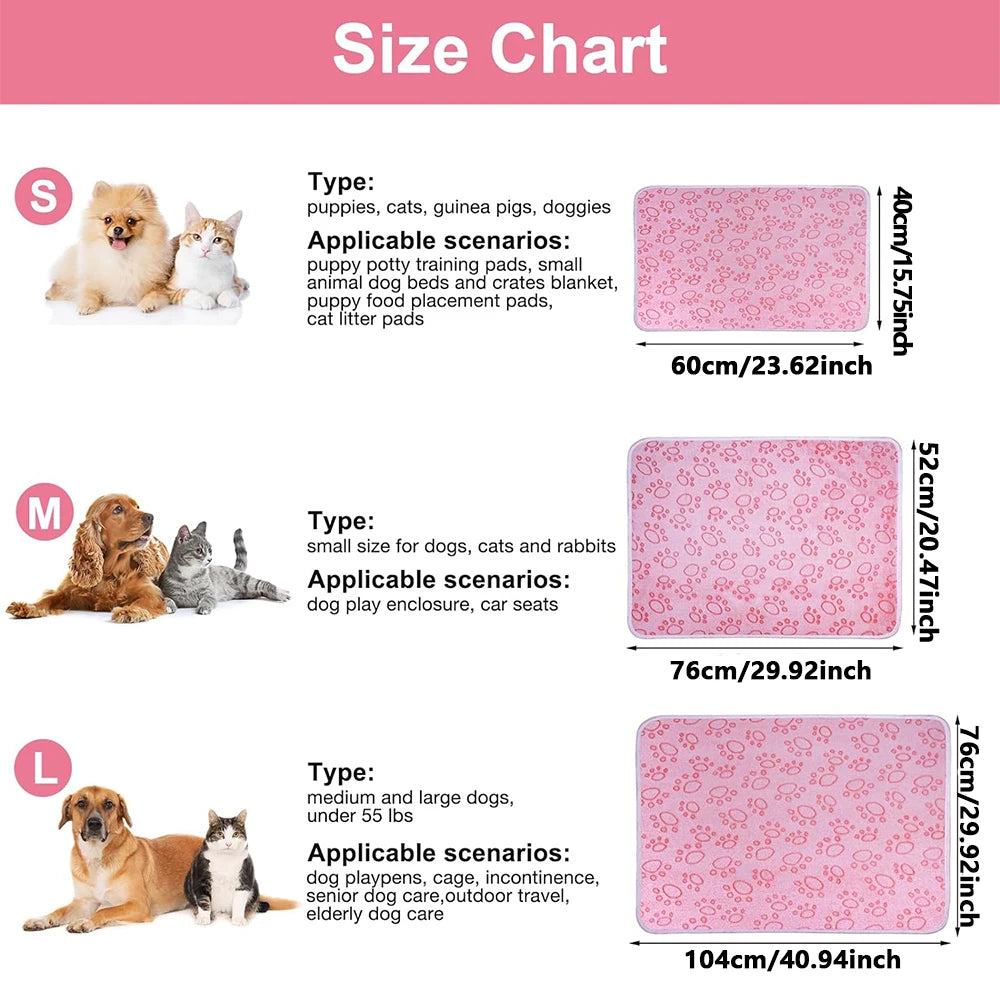 1pcs Ultra-Soft Paw Print Dog Blankets - Machine Washable, Cozy Pet Pillow Pads for I alternate view