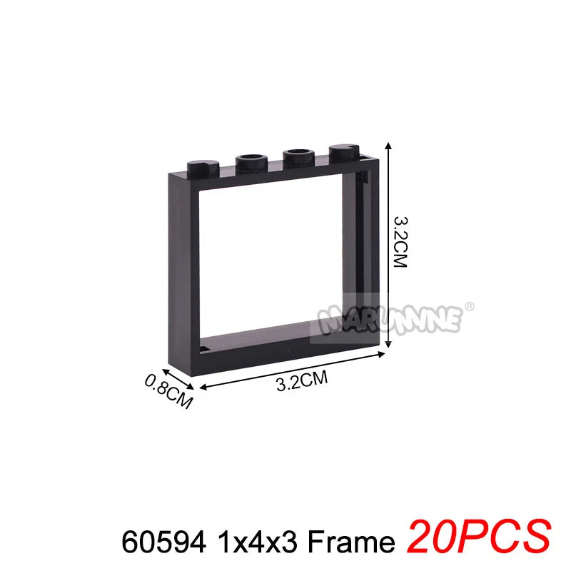 Marumine Window and Door Building Blocks | Compatible City House Parts Set additional angle